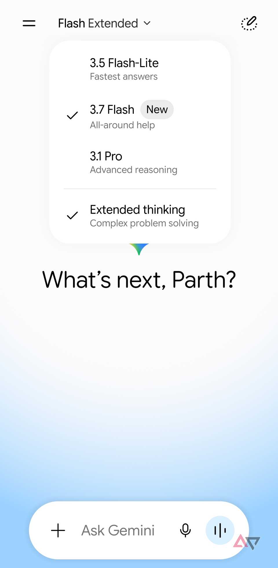 Gemini extended thinking