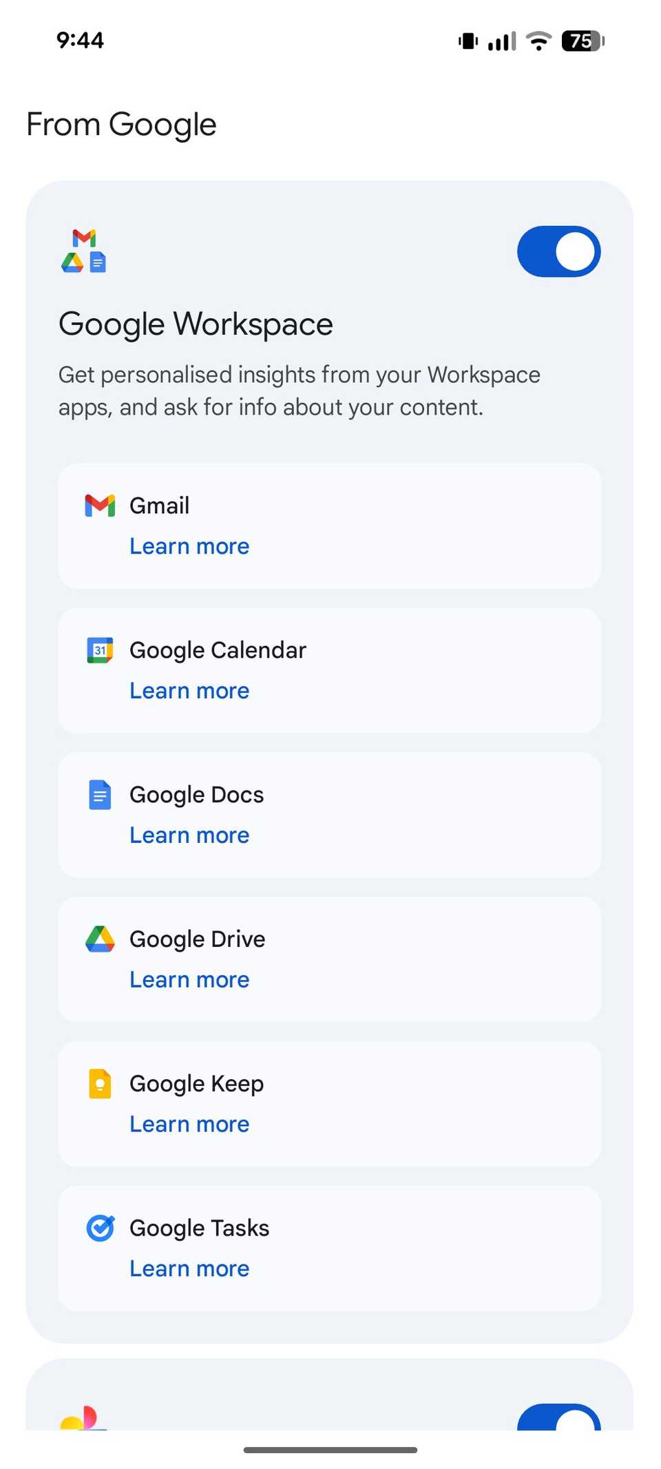Google Workspace in Gemini