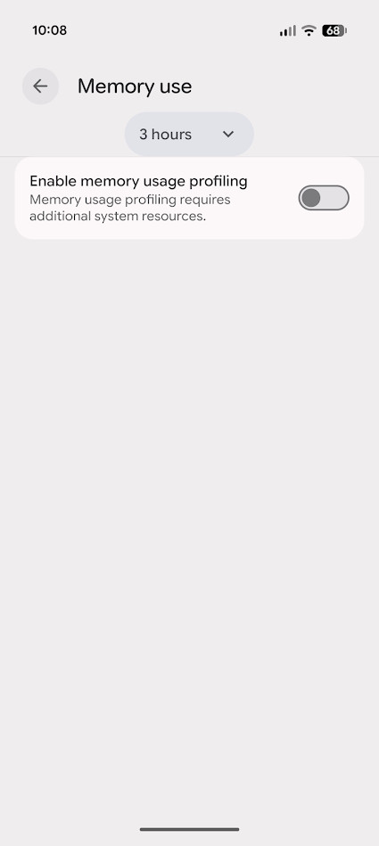 memory use toggle