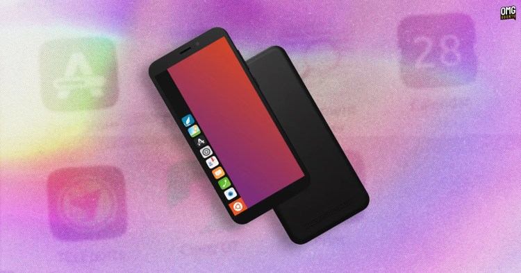 Ubuntu Phone on a background