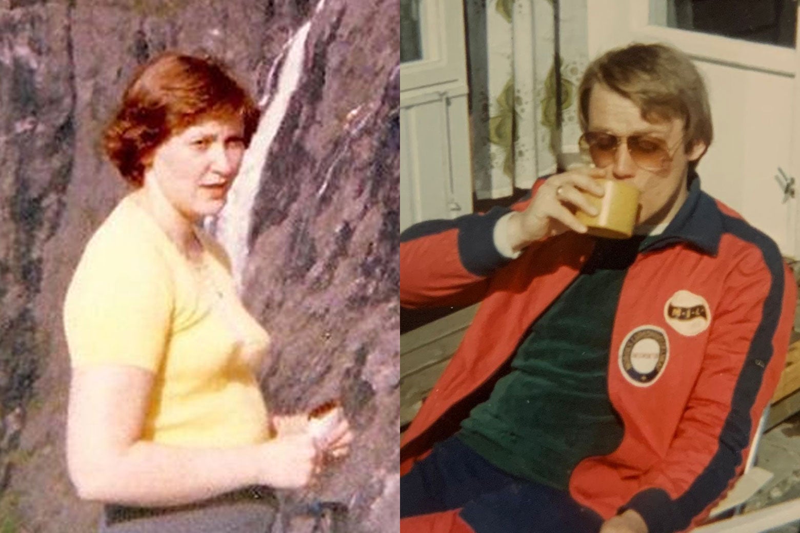 Two ’80s-era pictures of the author's mother and father.